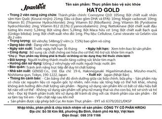 Viên uống hỗ trợ tim mạch, bổ sung các chất chống oxi hóa cho cơ thể Hato Gold Jpanwell (60 viên)