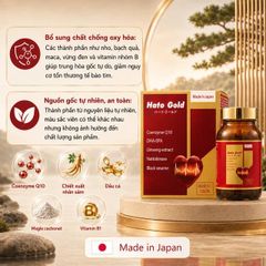Viên uống hỗ trợ tim mạch, bổ sung các chất chống oxi hóa cho cơ thể Hato Gold Jpanwell (60 viên)