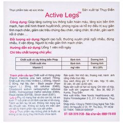 Viên uống hỗ trợ điều triị suy giãn tĩnh mạch chân Active Legs New Nordic (15 viên)