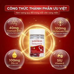 Viên uống hỗ trợ tốt cho tim mạch, giảm cholesterol máu Co Enzyme Q10 & Evening primrose (30 viên)
