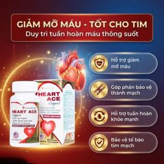 Viên uống hỗ trợ sức khỏe tim mạch, ổn định nhịp tim Heart Ace Support Vitamins For Life (30 viên)