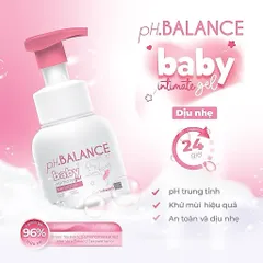 Dung dịch vệ sinh Ph Balance Baby cho bé trước tuổi dậy thì giúp khử mùi,giảm ngứa làm mềm và giữ ẩm