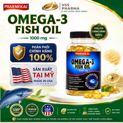Viên uống Dầu cá  Pharmekal omega 3 fish oil 1000mg - Hỗ trợ trí não và thị lực (H100 viên)