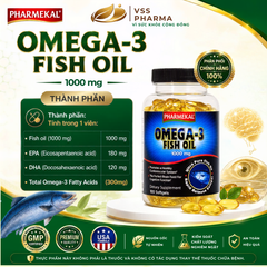 Viên uống Dầu cá  Pharmekal omega 3 fish oil 1000mg - Hỗ trợ trí não và thị lực (H100 viên)