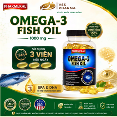 Viên uống Dầu cá  Pharmekal omega 3 fish oil 1000mg - Hỗ trợ trí não và thị lực (H100 viên)