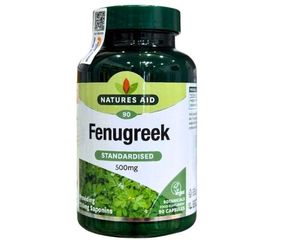 [Nhập khẩu] Viên Uống Lợi Sữa Fenugreek Natures Aid Cho Mẹ Sau Sinh (Hộp 90 viên)