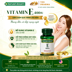 Thực phẩm bảo vệ sức khỏe Vitamin E 400UI Nature's Bounty (lọ 30 viên)