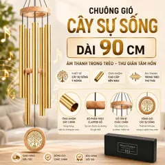 Chuông gió trang trí, bằng nhôm, mã hàng DHY600, kích thước 32-33 inch, dùng treo trang trí sân vườn/nhà cửa, mới 100%
