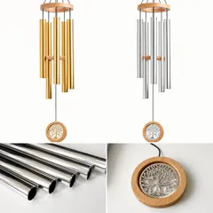 Chuông gió trang trí, bằng nhôm, mã hàng DHY600, kích thước 32-33 inch, dùng treo trang trí sân vườn/nhà cửa, mới 100%