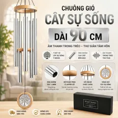 Chuông gió trang trí, bằng nhôm, mã hàng DHY600, kích thước 32-33 inch, dùng treo trang trí sân vườn/nhà cửa, mới 100%