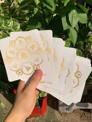Miếng dán Omani batmihum - Đường kính 10 cm, trang trí lá gió, sổ chép kinh - In Decan