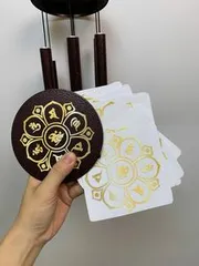Miếng dán Omani batmihum - Đường kính 10 cm, trang trí lá gió, sổ chép kinh - In Decan