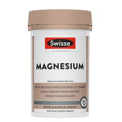 Viên uống Swisse Ultiboost Magnesium |120 & 200 viên| Hỗ trợ thư giãn cơ - Hạn chế đau nhức & mệt mỏi khi vận động nặng [S/P Chuẩn Úc]