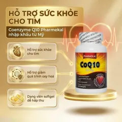Viên uống hỗ trợ sức khỏe tim mạch, giảm cholesterol máu CoQ10 30mg Pharmekal (30 viên)