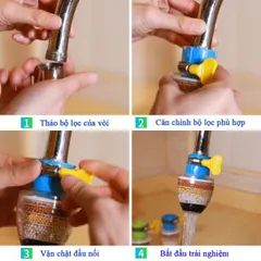 Combo 3 đầu lọc nước 6 tầng lọc cặn bẩn nhanh chóng