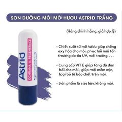 Son Dưỡng Môi Mỡ Hươu Astrid Không Màu 4.8g – Dưỡng Ẩm Sâu, Phục Hồi Môi Khô Nứt Nẻ, Vitamin E