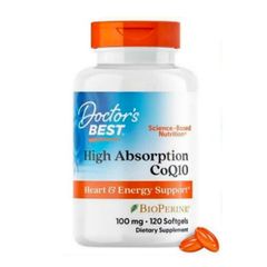 Viên uống Doctor's Best High Absorption CoQ10 |120 & 180 viên| Hỗ trợ chức năng tim mạch & Tăng cường năng lượng tế bào [S/P Chuẩn Mỹ]