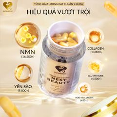 Viên Uống Yến Sào Trẻ Hóa Da Đa Tầng Nest Beauty - Công Thức Úc, Bổ Sung Collagen, Glutathione, Dưỡng Da Từ Gốc Rễ, 90 Viên/Hộp