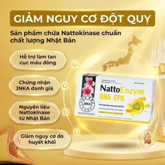 Viên uống NattoEnzym DHA EPA DHG Pharma hỗ trợ giảm nguy cơ đột quỵ do huyết khối (2 vỉ x 10 viên)