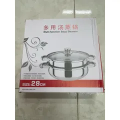 (Thanh lí xả kho) Nồi hấp inox 2 tầng 28cm nắp kính dùng  được mọi loại bếp đa năng , tiện lợi
