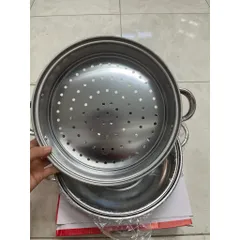 (Thanh lí xả kho) Nồi hấp inox 2 tầng 28cm nắp kính dùng  được mọi loại bếp đa năng , tiện lợi