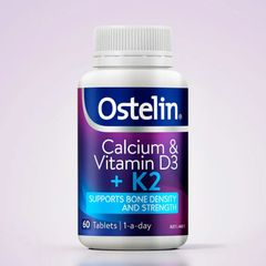 Viên uống Ostelin Calcium & Vitamin D3 +  K2 |60 viên| Kích thích tái tạo xương - Tăng mật độ xương & Giảm nguy cơ loãng xương [S/P Chuẩn Úc không tem]