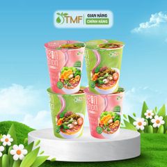 Combo mix 4 ly bún gạo lứt ăn liền NGON & THON - Vị rau củ hạt ngũ cốc & vị tảo xoắn chua cay TMF