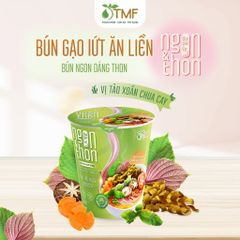 Combo mix 4 ly bún gạo lứt ăn liền NGON & THON - Vị rau củ hạt ngũ cốc & vị tảo xoắn chua cay TMF