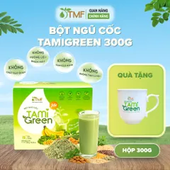 Bột ngũ cốc Tamigreen 300g 15 gói bổ sung thêm chất xơ, hỗ trợ hệ tiêu hóa khỏe mạnh Tâm Minh Foods