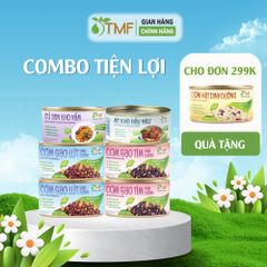 Combo 2 hộp cơm tím, 2 hộp cơm lứt, 1 hộp sườn chay sả ớt, 1 hộp đậu hũ sả ớt Tâm Minh Foods