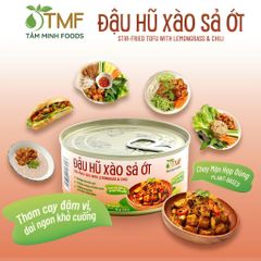 Đậu hũ xào sả ớt thơm cay đậm vị, dai ngon khó cưỡng hộp 100gram Tâm Minh Foods