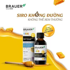 Siro với mật ong manuka giảm ho khan, ho có đàm và giảm đau rát họng ở trẻ em Brauer Manuka Honey Dry Cough 100ml