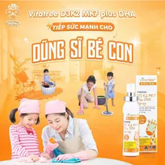 Bổ sung D3 K2 DHA cho bé từ sơ sinh, dạng xịt tiện lợi, tăng khả năng hấp thu