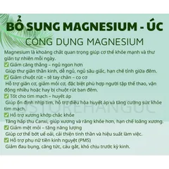 bổ sung magie - MAGNESIUM của Úc