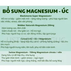 bổ sung magie - MAGNESIUM của Úc