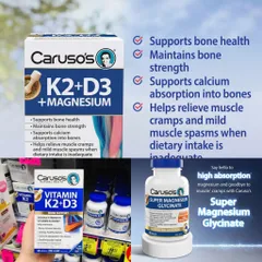 Viên uống CARUSO’S bổ sung Magnesium và Vitamin K2 +D3