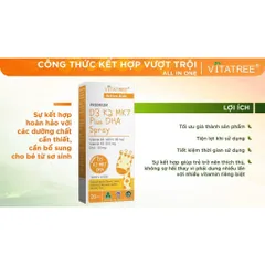 Bổ sung D3 K2 DHA cho bé từ sơ sinh, dạng xịt tiện lợi, tăng khả năng hấp thu