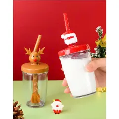 Cốc Khuấy Nước, Cốc Pha Sữa Thủ Công Có Ống Hút Joie Christmas 300ml