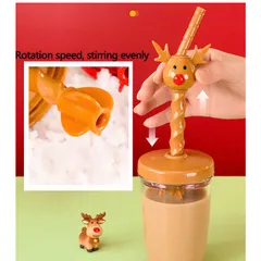 Cốc Khuấy Nước, Cốc Pha Sữa Thủ Công Có Ống Hút Joie Christmas 300ml