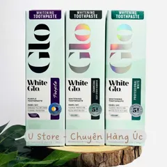 Kem đánh răng làm trắng White Glo 205g, loại bỏ vết ố vàng | thành phần than hoạt tính