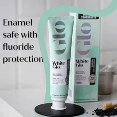 Kem đánh răng làm trắng White Glo 205g, loại bỏ vết ố vàng | thành phần than hoạt tính