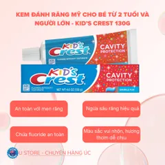 Kem đánh răng Crest Mỹ, an toàn với men răng, cho bé từ 2 tuổi, hương thú vị 130g