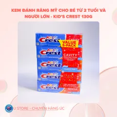 Kem đánh răng Crest Mỹ, an toàn với men răng, cho bé từ 2 tuổi, hương thú vị 130g