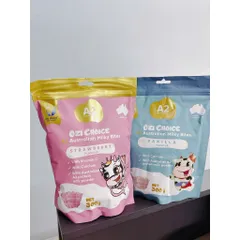 Kẹo Sữa Canxi Vị Vani/Dâu Cho Bé A2 Ozi Choice A2 Australian Milky Bites Strawberry/ Vanilla Flavour