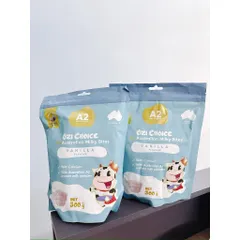 Kẹo Sữa Canxi Vị Vani/Dâu Cho Bé A2 Ozi Choice A2 Australian Milky Bites Strawberry/ Vanilla Flavour