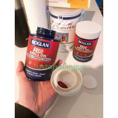 Bioglan Red Krill oil double strength 1000mg hỗ trợ khớp, tim và não