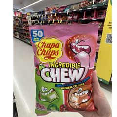 [Úc] Kẹo Mềm 3 vị {dâu, táo, cola} Chupa Chups Incredible Chews 50 viên