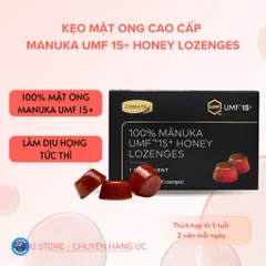 Kẹo ngậm mật ong Manuka cao cấp, nguyên chất từ mật ong UMF15+ - Manuka Honey Lozenges – 6 Pieces