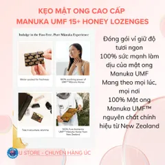 Kẹo ngậm mật ong Manuka cao cấp, nguyên chất từ mật ong UMF15+ - Manuka Honey Lozenges – 6 Pieces
