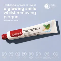 Kem đánh răng Red Seal Baking Soda không chưa flour, làm sạch, trắng răng, hương bạc hà tươi mát, sảng khoái